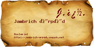 Jambrich Árpád névjegykártya